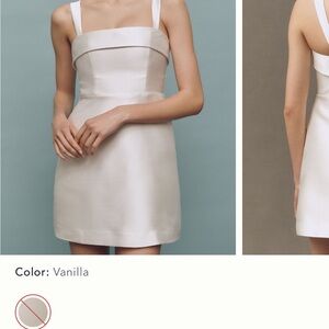 BHLDN Sleeveless Square-Neck Taffeta A-Line mini dress